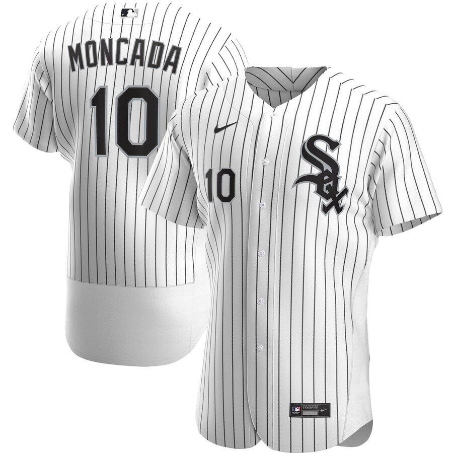 Chicago White Sox #10 Yoan Moncada Men Nike White Home 2020 Authentic Player MLB Jersey